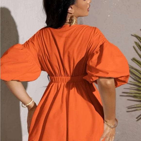Orange SHEIN dress. There are tiny little spots on the front , barely visible - Picture 4 of 7